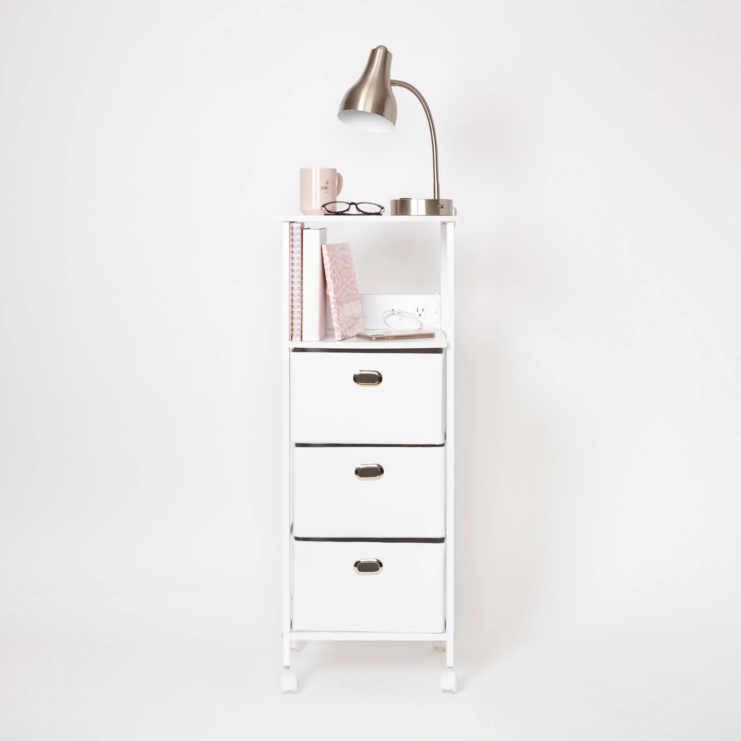 Sutton Charging 3-Drawer Cart on Wheels