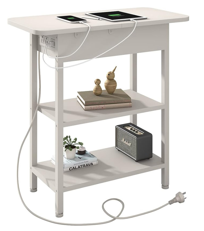 LIDYUK End Table with Charging Station