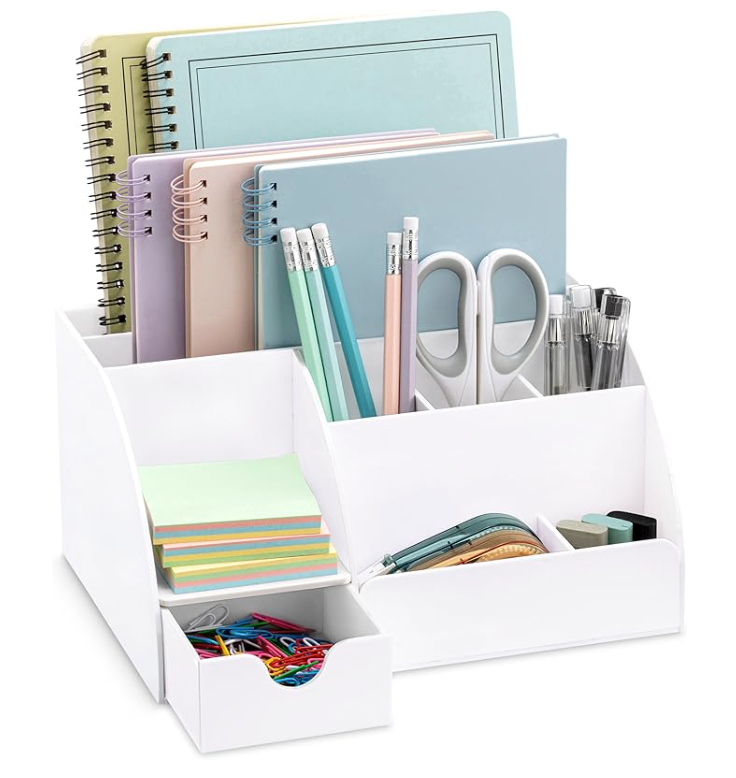 White Desk Organizer, 9 Compartments