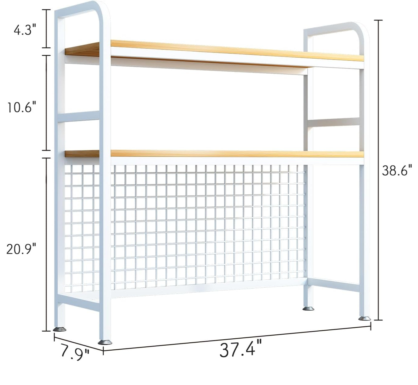 2-Tier Desk Hutch with Grid Panel